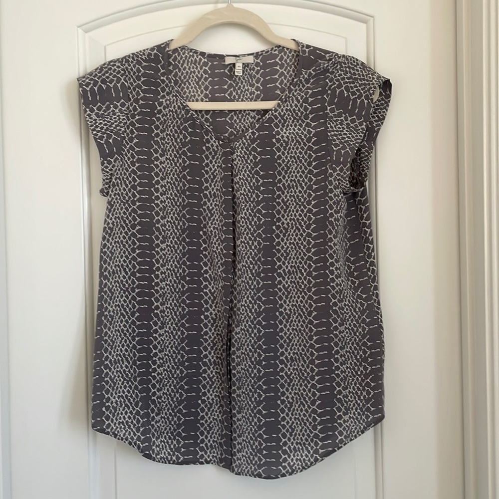 Joie cap sleeve snake skin 100% silk blouse